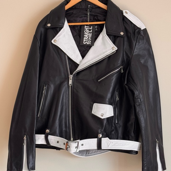 straight to hell Other - Straight to Hell  Black and White Leather Jacket